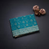 Chanderi Cotton Teal Green Printed Saree