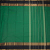 Chettinad Cotton Green Plain Saree With Zari Border Without Blouse