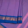 Chettinad Cotton Purple Plain Saree With Temple Border Without Blouse