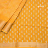 Semi Raw Silk Mango Yellow Printed With Zari Stripes Saree