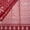 Semi Raw Silk Maroon Zari Worked Saree