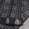 Semi Raw Silk Black Zari Worked Saree