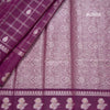 Semi Raw Silk Plum Purple Zari Worked Saree