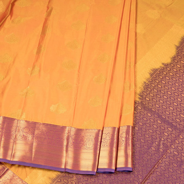 Semi Silk Mango Yellow Zari Worked Saree