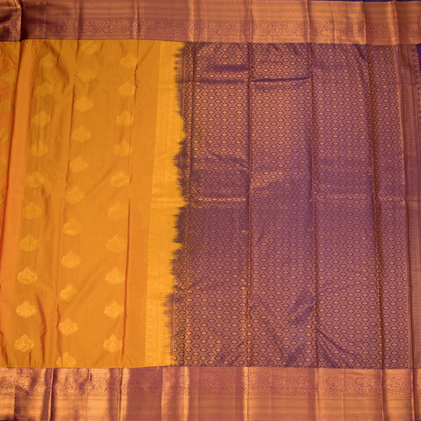 Semi Silk Mango Yellow Zari Worked Saree