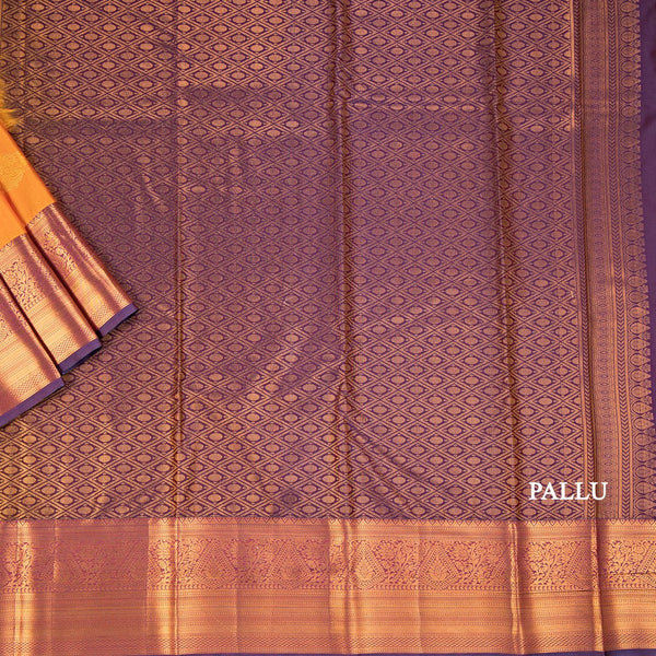 Semi Silk Mango Yellow Zari Worked Saree