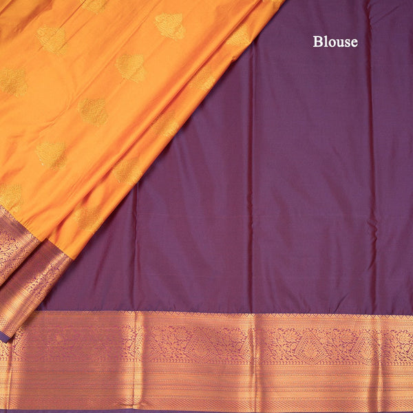 Semi Silk Mango Yellow Zari Worked Saree