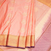 Semi Silk Peach Zari Worked Saree 02