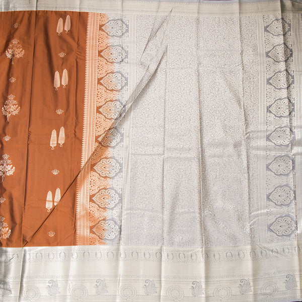 Semi Silk Copper Zari Worked Saree 02