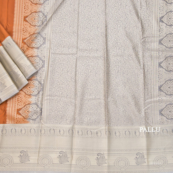 Semi Silk Copper Zari Worked Saree 02