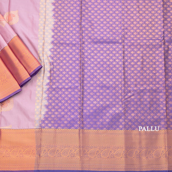 Semi Silk Onion Pink Zari Worked Saree