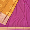 Semi Silk Golden Brown Zari Worked Saree
