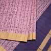 Poly Cotton Light Pink Printed Saree