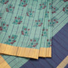 Poly Cotton Sage Green Printed Saree