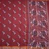 Poly Cotton Maroon Printed Saree 02