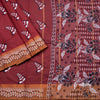 Poly Cotton Maroon Printed Saree 02
