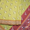 Poly Cotton Lime Green Printed Saree