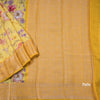 Pure Tussar Yellow Floral Printed Saree