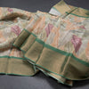Pure Tussar Green Leaf Printed Saree