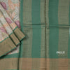 Pure Tussar Green Leaf Printed Saree