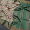 Pure Tussar Green Leaf Printed Saree
