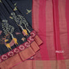 Pure Tussar Black Printed Saree With Forest Design