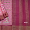 Pure Tussar Rose Pink Printed Saree Animal With Floral Design