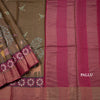 Pure Tussar Coffee Brown Printed Saree With Forest Design