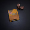 Pure Tussar Mango Yellow Printed Saree Peacock With Floral Design