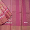 Pure Tussar Rose Pink Floral Printed Saree