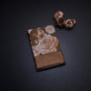Pure Tussar Cinnamon Brown Floral Printed Saree 02