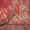 Pure Tussar Red Floral Printed Saree 02