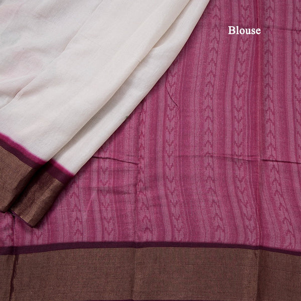 Pure Tussar Cream Floral Printed Saree 03