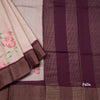 Pure Tussar Light Brown Floral Printed Saree 03