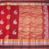 Silk Cotton Red Zari Worked Saree 03