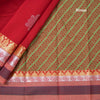 Silk Cotton Red Zari Worked Saree 03