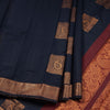 Silk Cotton Navy Blue Zari Worked Saree 03