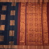 Silk Cotton Navy Blue Zari Worked Saree 03