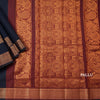 Silk Cotton Navy Blue Zari Worked Saree 03