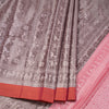 Silk Cotton Tissue Chocalate Brown Saree