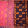 Silk Cotton Rose Pink Zari Worked Saree 05