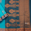 Silk Cotton Sky Blue Zari Worked Saree 04