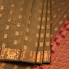 Silk Cotton Golden Brown Zari Worked Saree 03