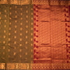 Silk Cotton Golden Brown Zari Worked Saree 03