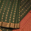 Silk Cotton Olive Green Zari Worked Saree 02