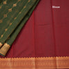 Silk Cotton Olive Green Zari Worked Saree 02