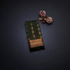 Silk Cotton Olive Green Zari Worked Saree 02