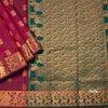 Silk Cotton Ruby Pink Zari Worked Saree