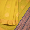 Silk Cotton Mustard Yellow Zari Worked Saree