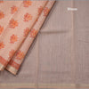 Chanderi Cotton Peach Printed Saree 04